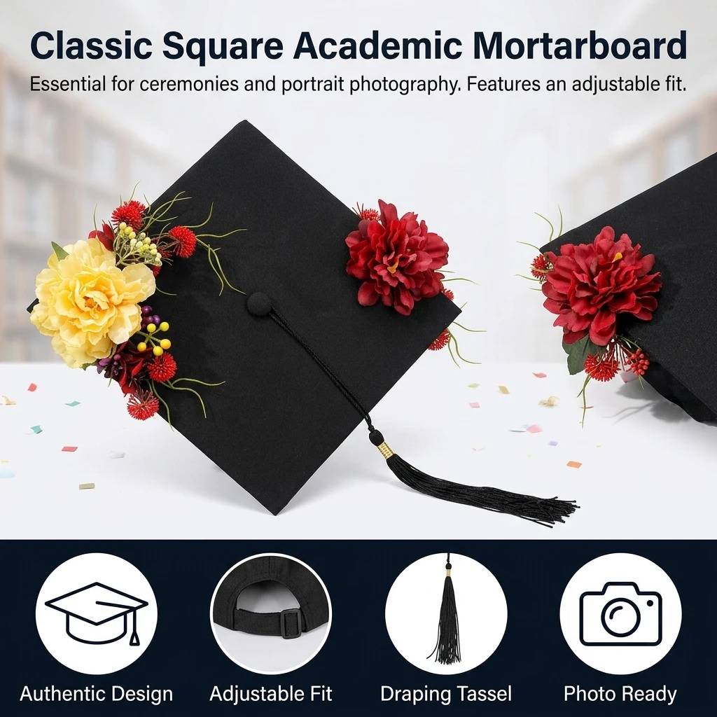 قبعة تخرج كلاسيكية ذات قمة مرب - مراجعة Photography University وسعره