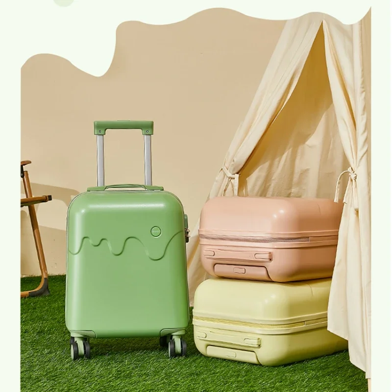 Travel Suitcase on Wheels Multifunctional Password Trolley Case Rolling Luggage Bag Woman Lightweight Carry on Cabin Luggage