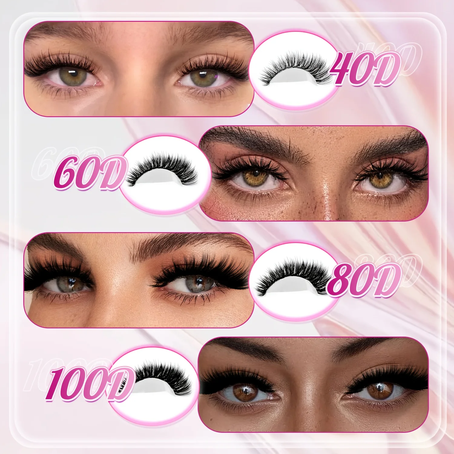 800/640/200 Stück flauschiges Wimpernclusterbuch, bequem, wiederverwendbar, einfach aufzutragen, perfekt für natürliches tägliches Anfängerfreundlich – Detail 3