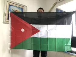 SKY FLAG Jordan flag 90X150cm High Quality Double Sided Printed Polyester Jordan flag hanging banner for decoration