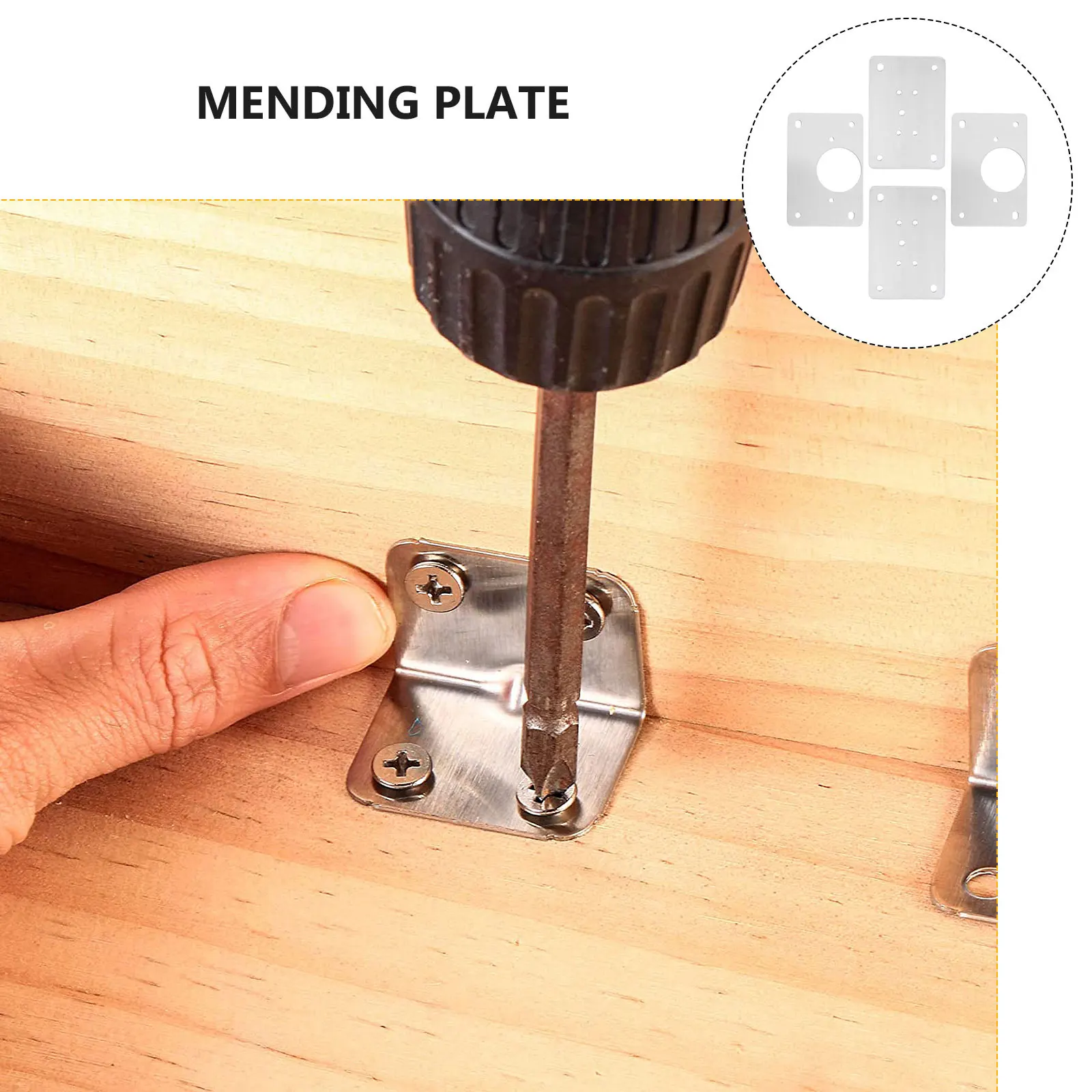 

4 Pcs Stainless Steel Hinges Durable Repair Bracket Mending Plate Kitchen Cabinet Furniture Hardware Anti Rust Strong Wooden