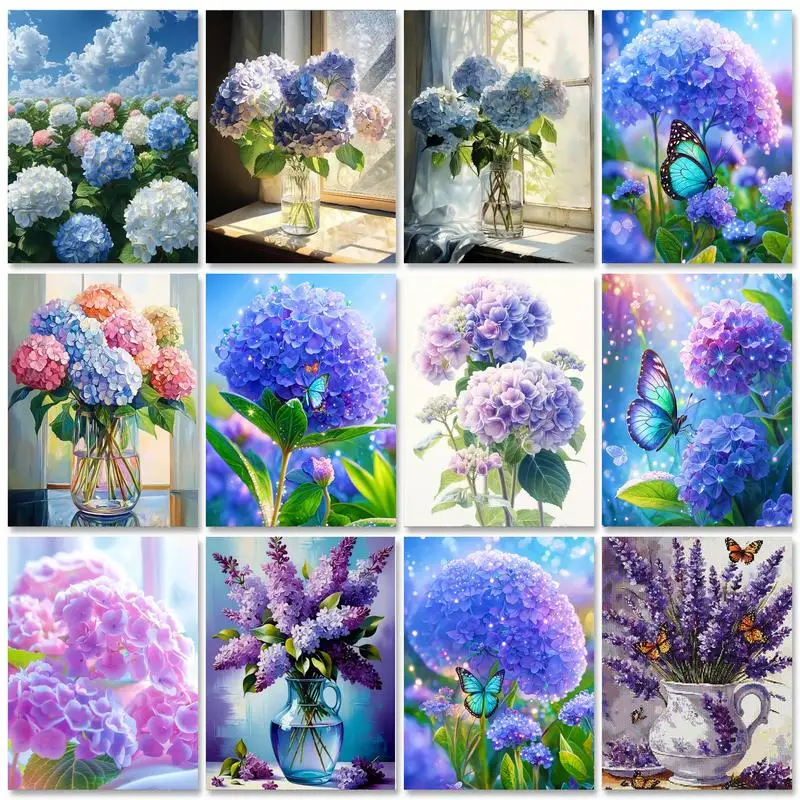 

GATYZTORY 5D DIY Diamond Painting Flower Full Square Rhinestone Drill Mosaic New Floral Embroidery Love Birds Room Decor