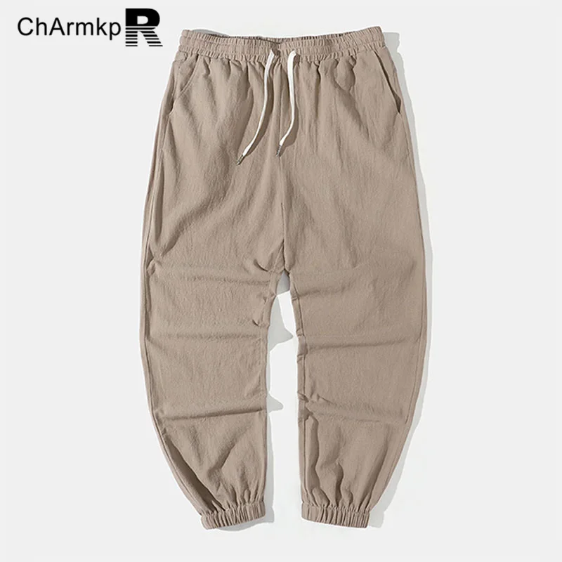 

Summer ChArmkpR 2024 Long Pants Men Clothing Fashion Solid Trousers Streetwear Oversized Casual Loose Drawstring Waist Pant