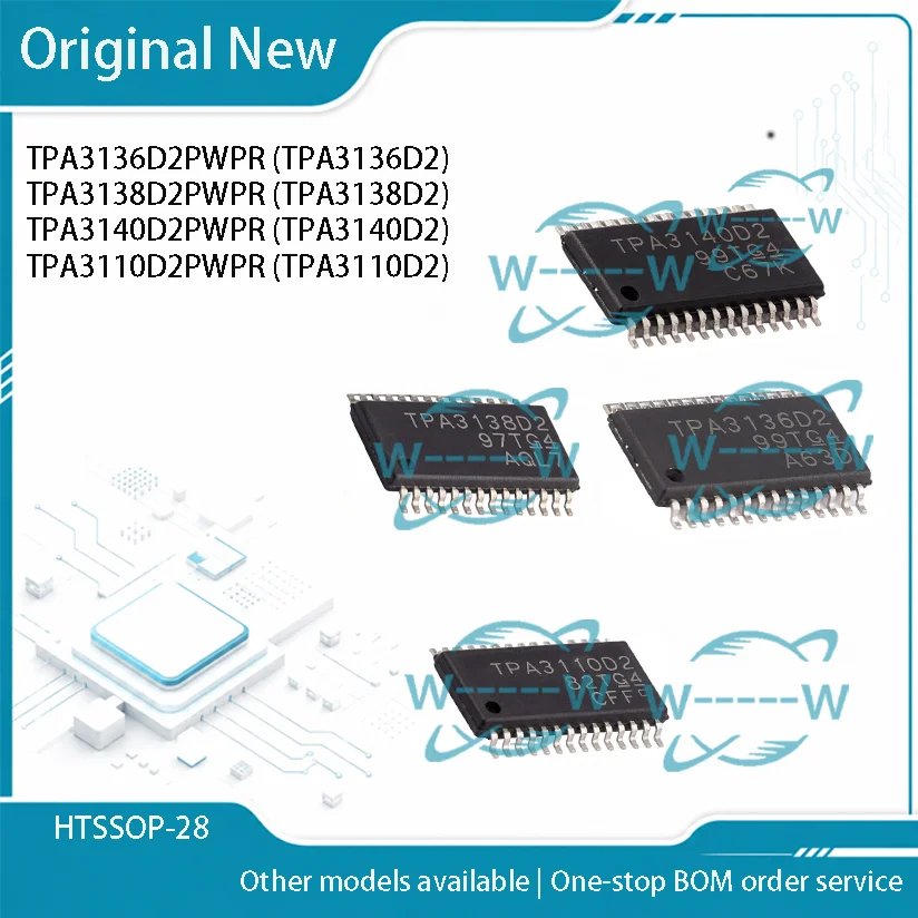 5-50PCS) TPA3136D2PWPR TPA3136D2 TPA3138D2PWPR TPA3138D2 TPA3140D2PWPR TPA3140D2 TPA3110D2PWPR TPA3110D2 HTSSOP-28 IC CHIP