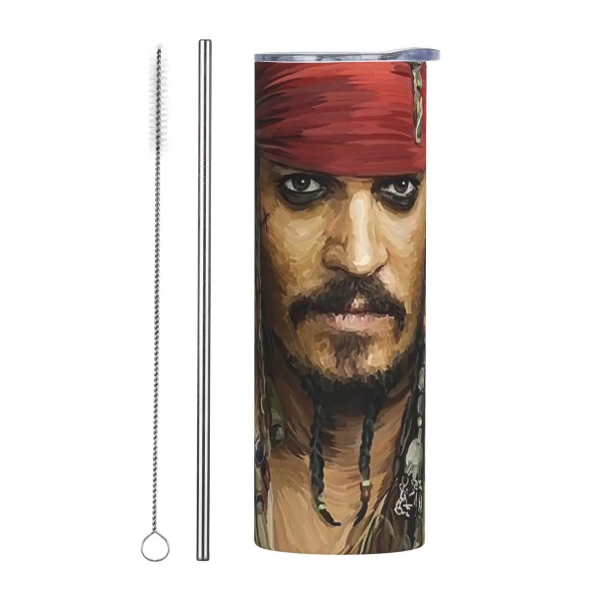 Jack Sparrow Johnny Depp By Sam Ohan Stainless Steel Tumbler Vacuum Insulated Mug Thermal Cold Bottle Straws With Lid 20oz
