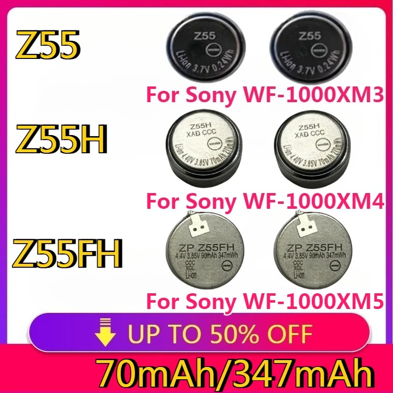 

High quality 2Pcs Z55 Z55H Z55FH Replacement Earphones Battery for Sony WF-1000XM4 WF-1000XM3 WF-1000XM5 For ZeniPower Battery