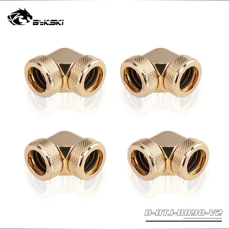 

4pcs/lots BYKSKI 90 Degree Fitting Use for OD14mm Hard Tube To Hand Compression Copper Fitting Double OD14mm Interface