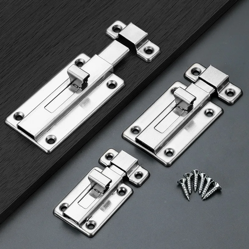 Self-elastic Latch Cabinet Hinges 2/3/4inch Stainless Steel Security Bolt Latch Anti-theft Spring Latch Furniture Door Hardware