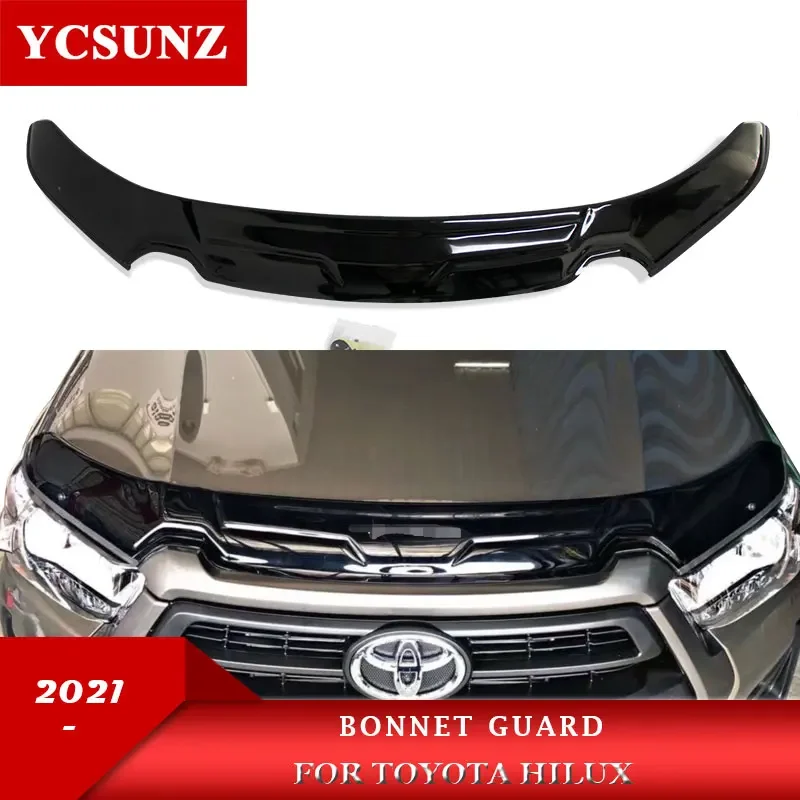 

Acrylic Bonnet Guard Protector For Toyota Hilux 2021 2022 4x2 4x4 Front Bug Shield Hood Deflector Car Accessories YCSUNZ