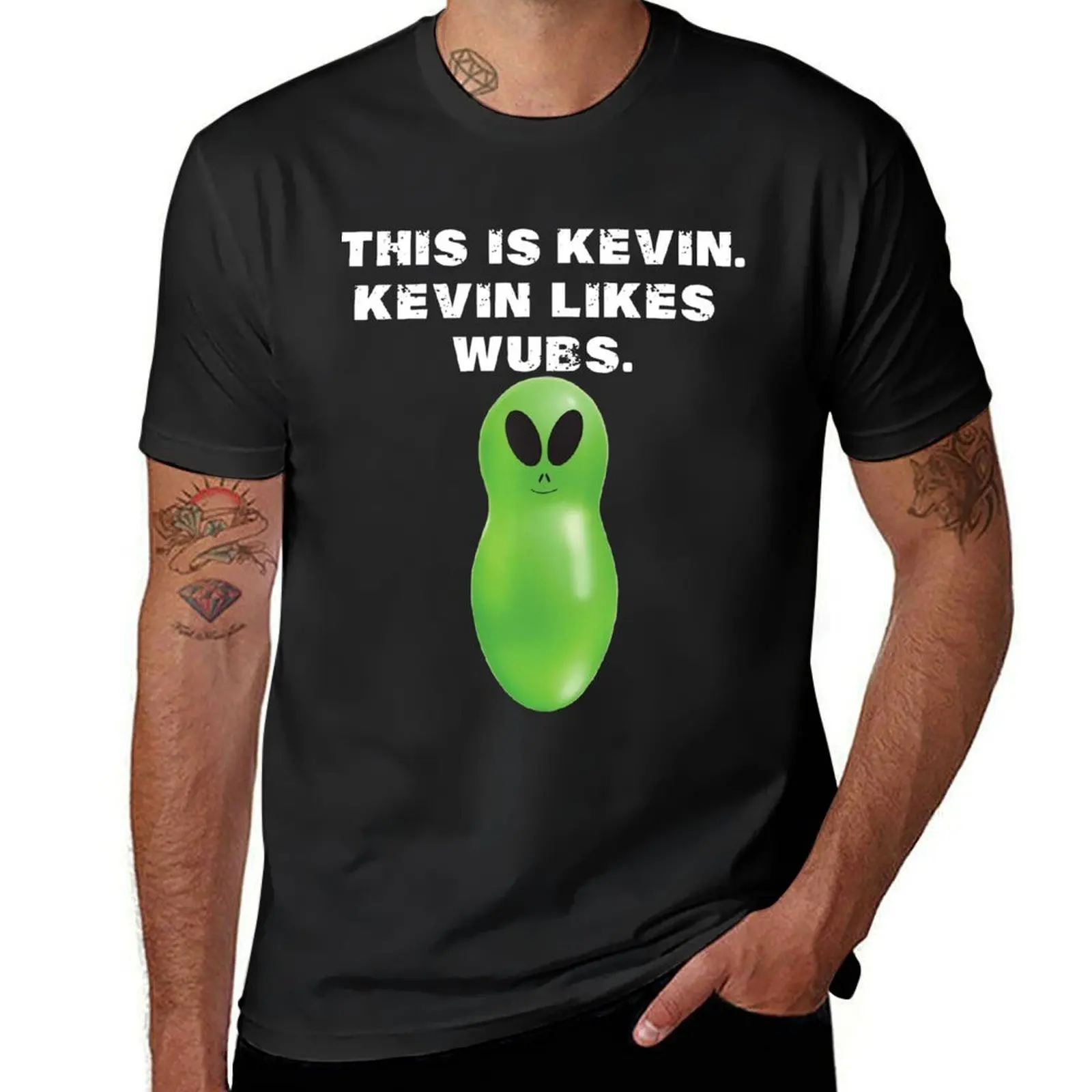 This is Kevin. Kevin Likes Wubs Green Alien Bassnectar EDM Clothing T-shirt tees plus sizes mens t shirt graphic