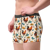 2024 Folk Art Chicken Speedo Underwear Printed Men's Boxing Shorts Soft Boxing Shorts High Quality Printed Large Size Underwear