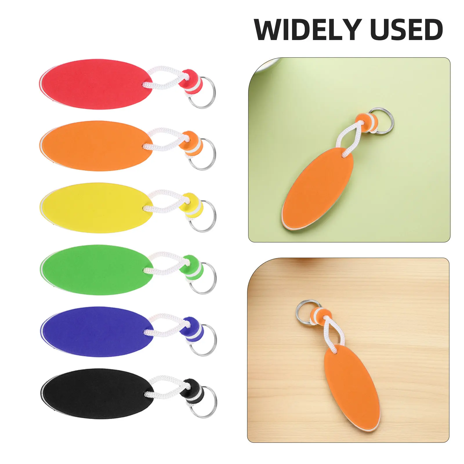 12 Pcs Floating Key Fob Floatable Boat Keychains Holder Charm Ring Keyring Fishing
