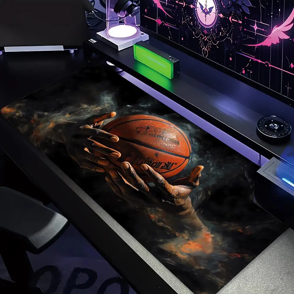 

Коврик для мыши с баскетбольным дизайном, XXL, большой, для компьютера, для геймеров, для клавиатуры и мыши, офисный, противоскользящий, моющийся, в виде коврика