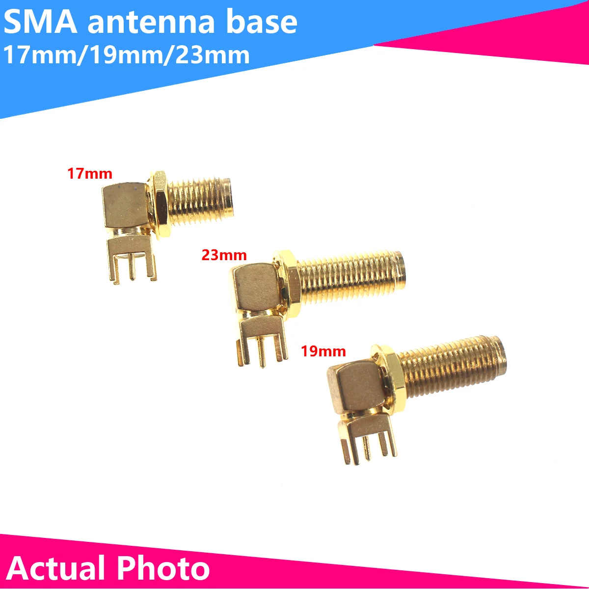 

2PCS/Lot SMA-KWE Female Socket/Jack Connector Right Angle 90-Degrees Extended-Thread For RF Coaxial Antenna