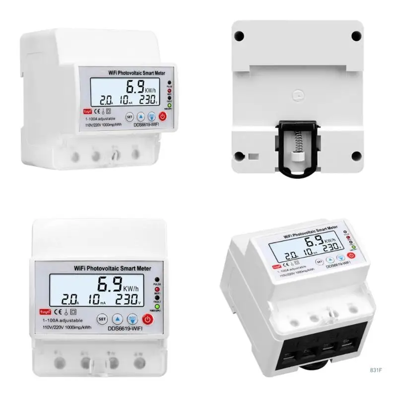 

WIFI Intelligent Circuits Breaker With Metering Photovoltaic Meter Breaker Over Unders Voltages Protectors Easy to Use