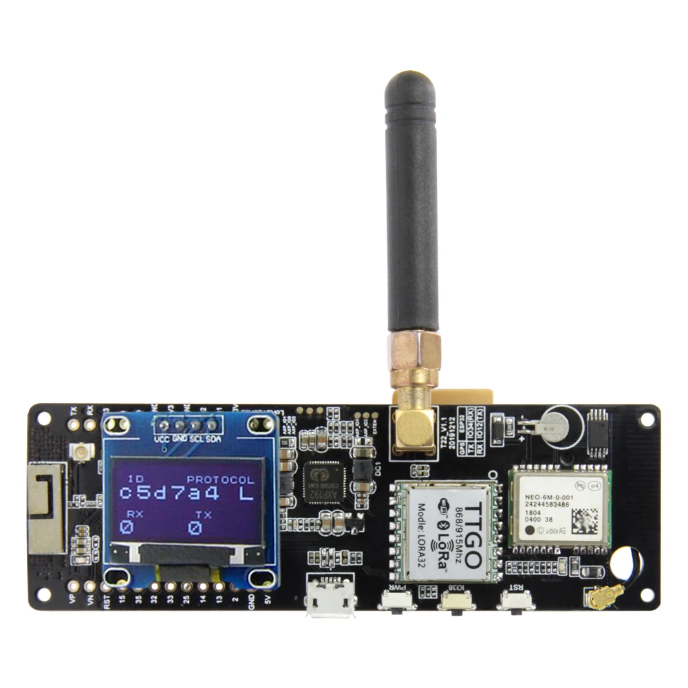 T-Beam V1.2 ESP32 433/868/915/923Mhz WiFi Bluetooth Module ESP32 GPS NEO-6M SMA 18650 Battery Holder With OLED