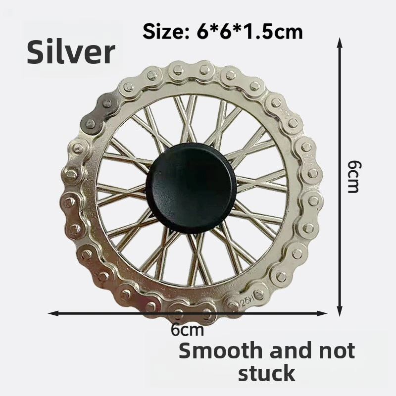 الإجهاد الإغاثة المعادن إصبع عجلة سبينر سلسلة والعتاد الميكانيكية سلسلة سبيكة جولة تململ سبينر الإجهاد لعبة لتخفيف الملل #3