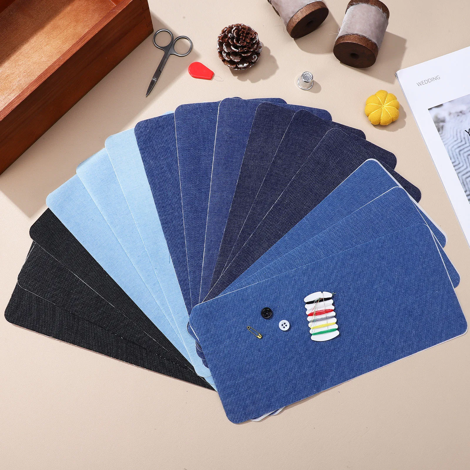

15 Pcs Ironing Patch Clothes Embroidery Patches for Clothing Jeans Ripped Repairing Cotton
