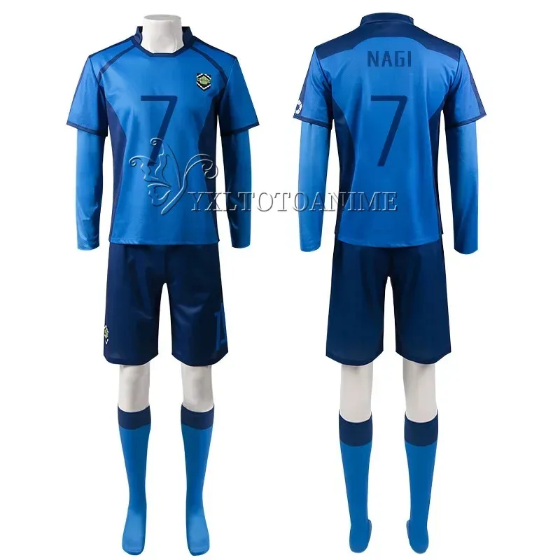 

a7d@Anime Blue Lock Rin Cosplay Costumes Nagi Seishiro Reo Uniform HIORI Soccer Jerseys Set BACHIRA CHIGIRI BAROU Football Jers