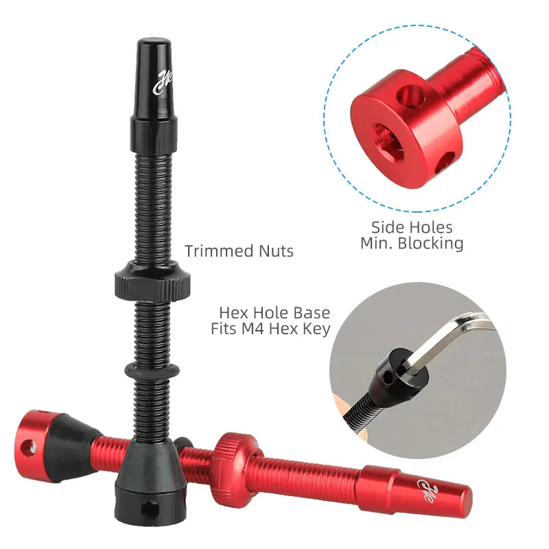 Deemount-Vannes Presta pour la route, tige en alliage CNC, noyau en laiton, buse bricolage F/V, remplacement des continents, opathie sans chambre à air, 44mm, 60mm