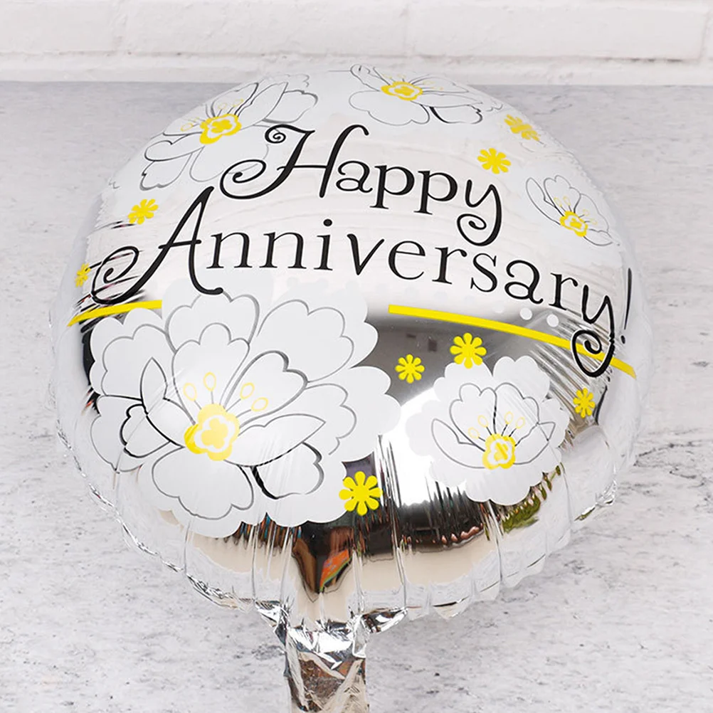 

1 Set Happy Anniversary Balloon Set Festival Decorative Unique Balloon Decoration Latex Printing Aluminum Film