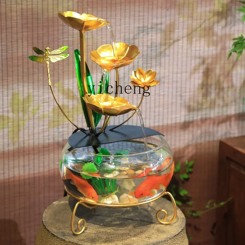 r5.20 new Chinese style lucky water ornament Zen display column indoor living room tea room courtyard decoration