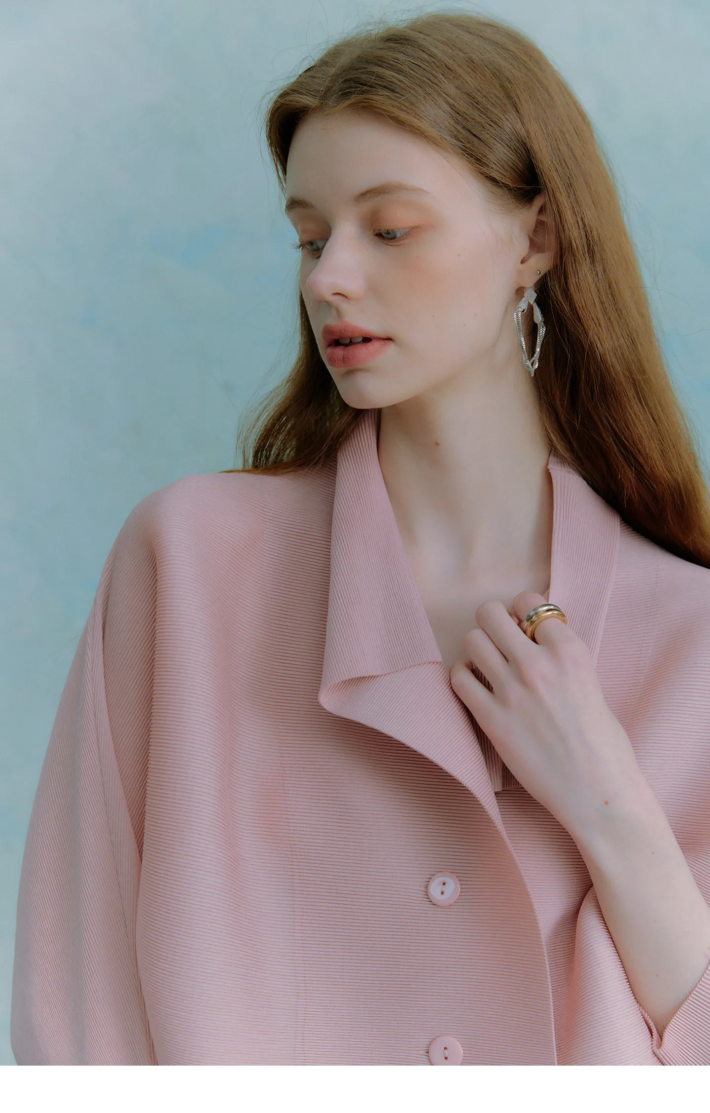 Miyake Plissierter Fledermausärmel-Cardigan für Damen, offene Vorderseite, kurze Jacke, leichte, lässige, elegante Bürojacke, rosa Oberbekleidung – Detail 8