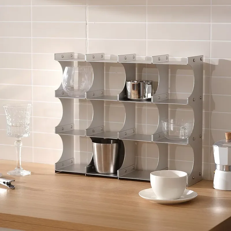 Aluminum Alloy Desktop Cup Holder Storage Rack Multi Functional Organizer for Dining Table Desk Perfume Bottle Office