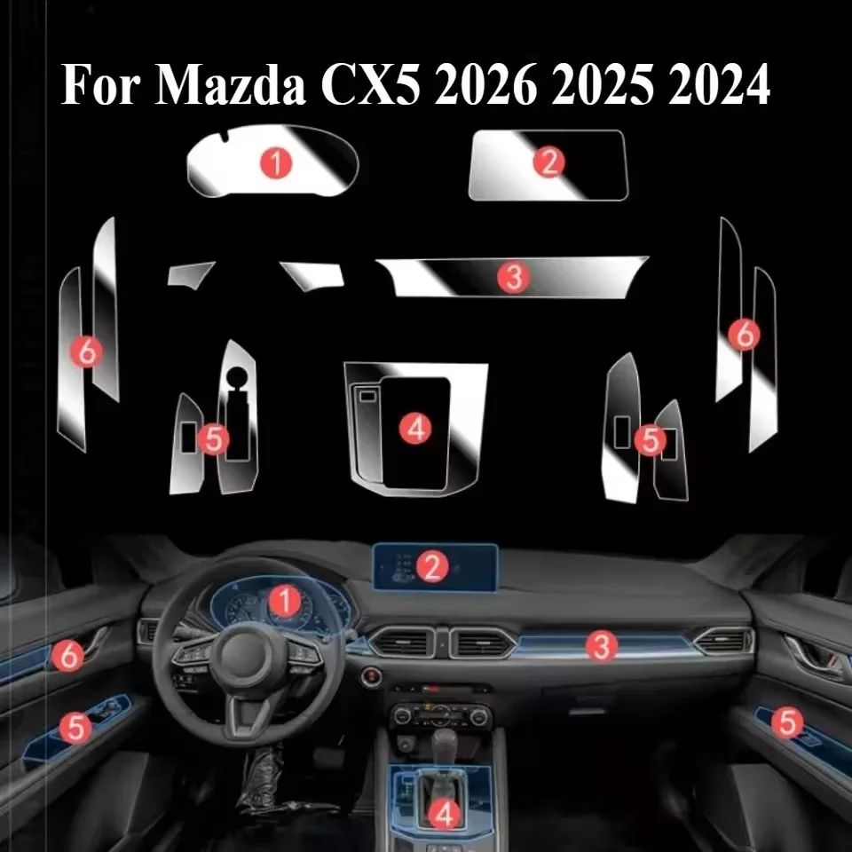 Schutzfolie Auto-Zubehör Transparente TPU-Schalttafel LCD-Navigations-Mittelkonsole für Mazda CX5 2026 2025 2024 2023 – Detail 1
