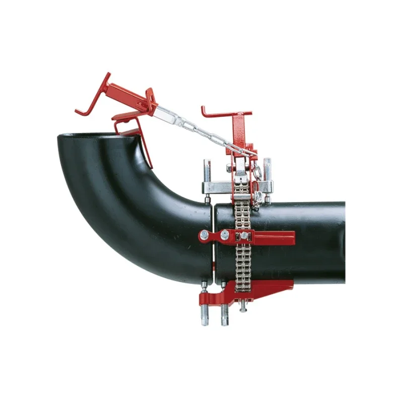 Pipe alignment single jack screw chain clamps