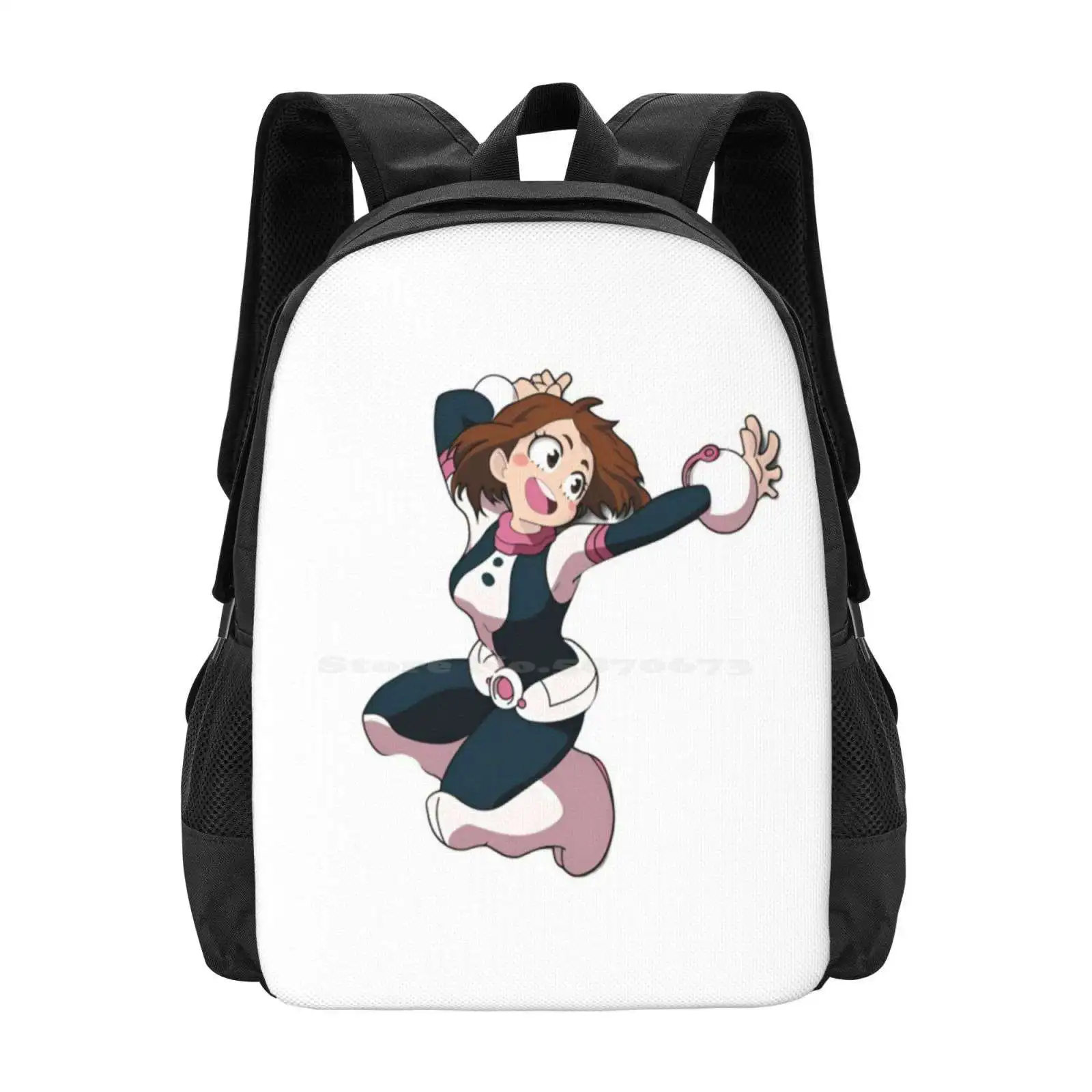 Uraraka ملصق رائجة البيع على ظهره حقائب الموضة Uraraka Ochako Uraraka Bnha Uraraka مها أنيمي Bnha أنيمي Uraraka Ochako لطيف