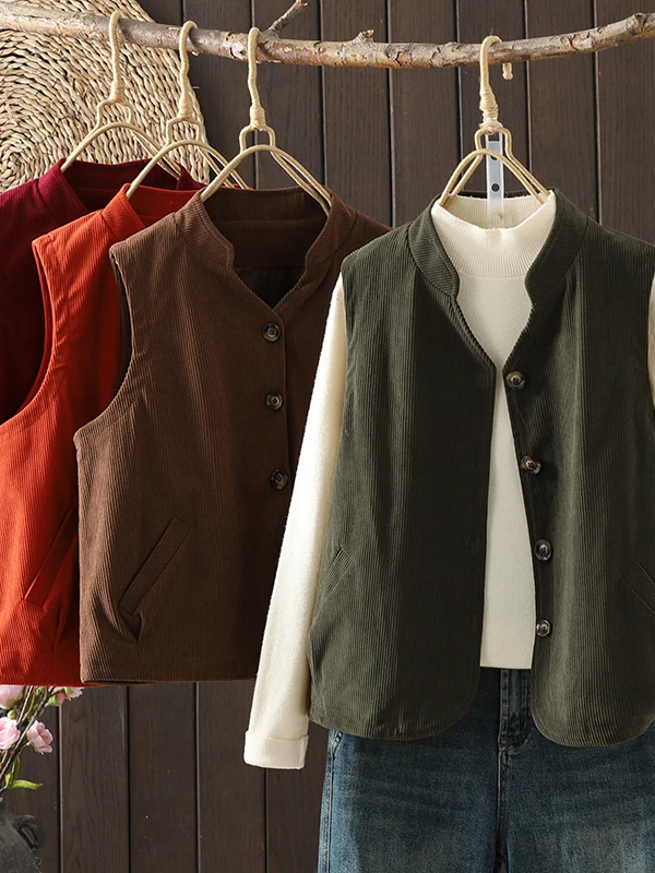 

Женский бархатный топ с воротником-стойкой, свободный цветной жилет, удобный дышащий жилет из полиэфирного волокна для поездок на работу