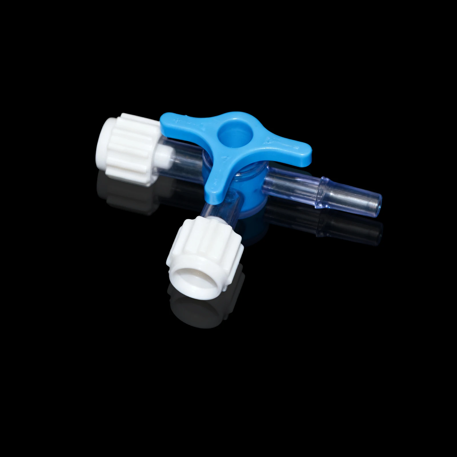 200 Three-Way Stopcocks (with Luer-Lock Caps) for Catheter Connections, Tubing Connectors for Medical and Laboratory Use