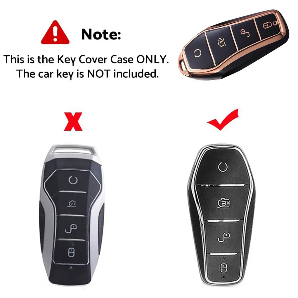 Stylish TPU Car Key Case For Durable Key Protection Flexible Rubber Car Key Case Shells black   buckle rope