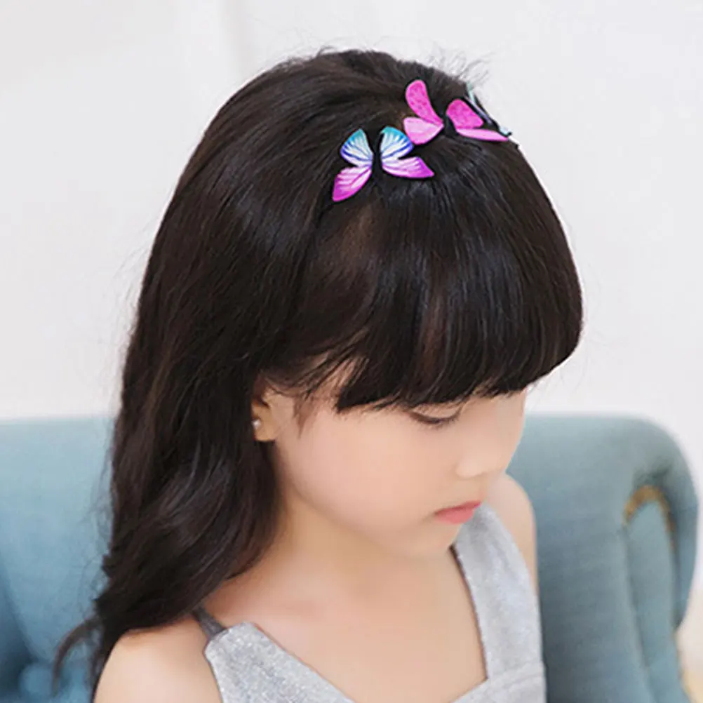 

2pcs Fairy Hair Hoop Kids Lightweight Artificial Headband Party Girl Hairpin Assorted Color Pupil Accessory Birthday Gift