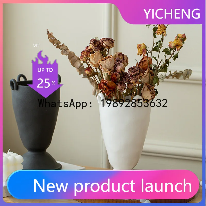 

HP vase ceramic medieval flower arrangement advanced flower arrangement living room ornament INS feng shui nourishes
