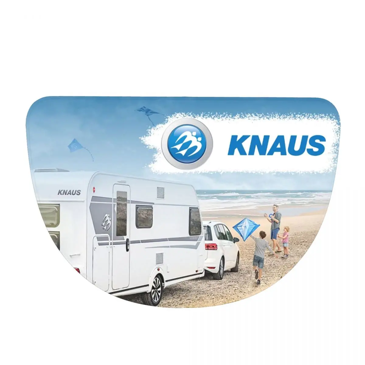Knaus Caravan Soft Flannel Half Round Doormat Non Slip Bathroom Mat Absorbent Floor Carpet for Laundry Room Bathroom