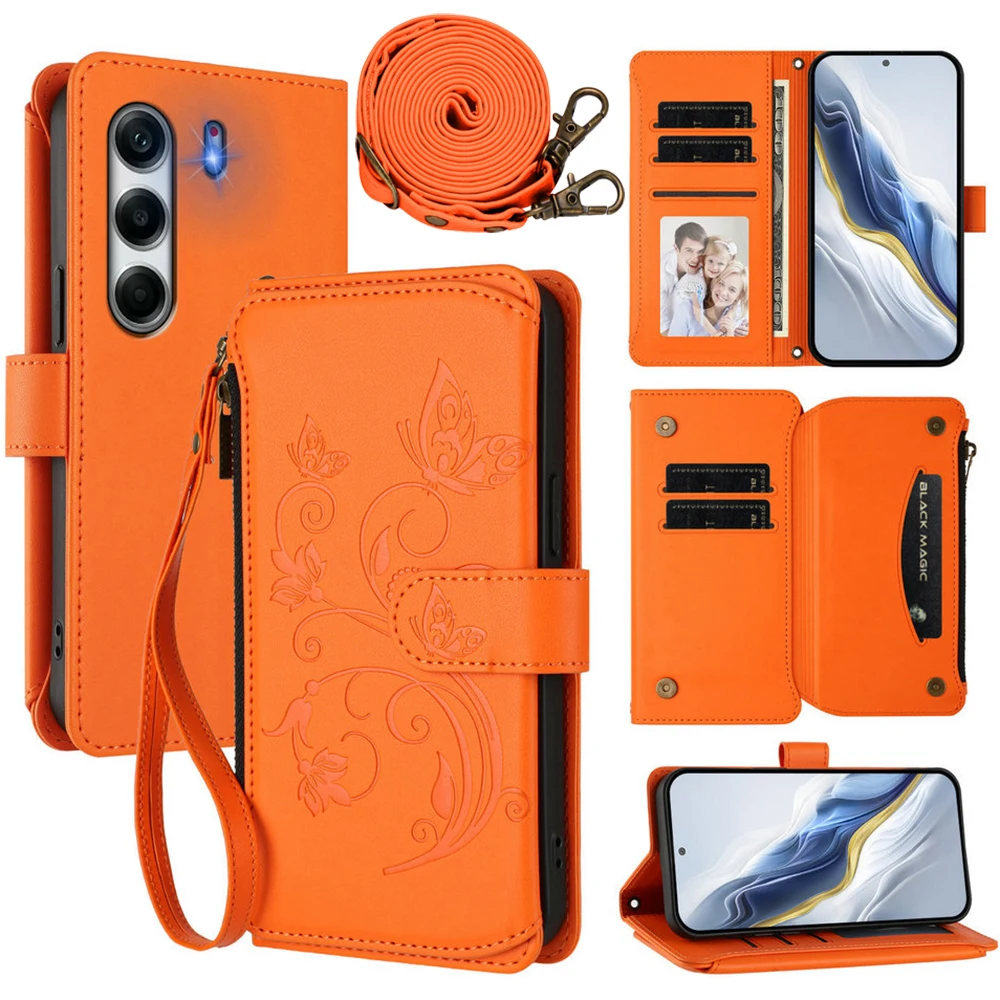 

5-Card Zipper Leather Case For Tecno Camon 40 Premier 5G 2025 Luxury Cover For Tecno Camon 40 Pro 4G Case Camon 40 40Pro Funda