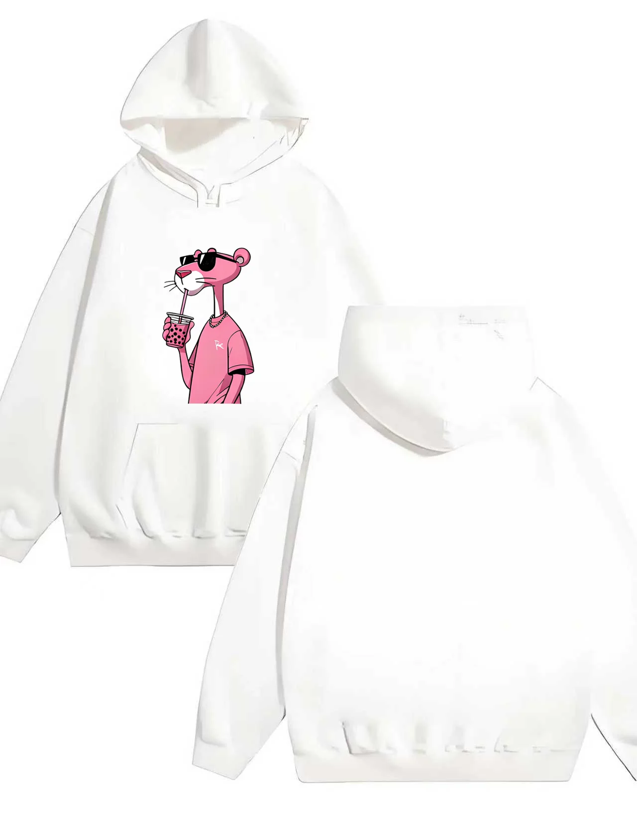 

Сверхпрочная толстовка с капюшоном 330 г, новейший модный и крутой повседневный пуловер с розовым леопардовым принтом для мужчин и женщин в 2025 году.