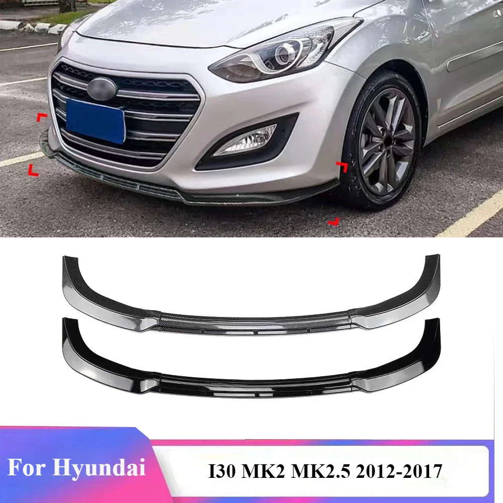 For Hyundai I30 MK2 MK2.5 2012-2017 Car Front Bumper Lip Spoiler Diffuser Splitters Body Kit Aprons Cover Guard Trim