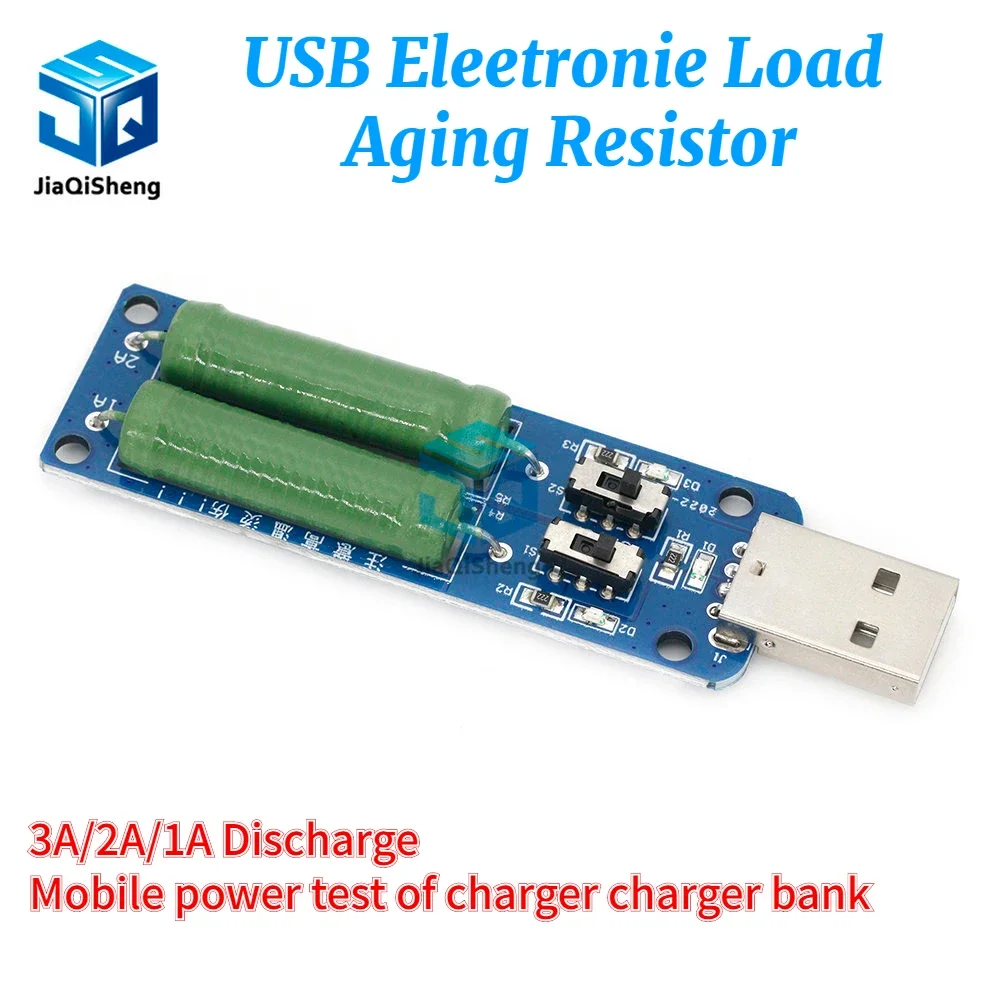 USB Resistor Electronic Load w/Switch Adjustable 3 Current 5V Resistance Tester