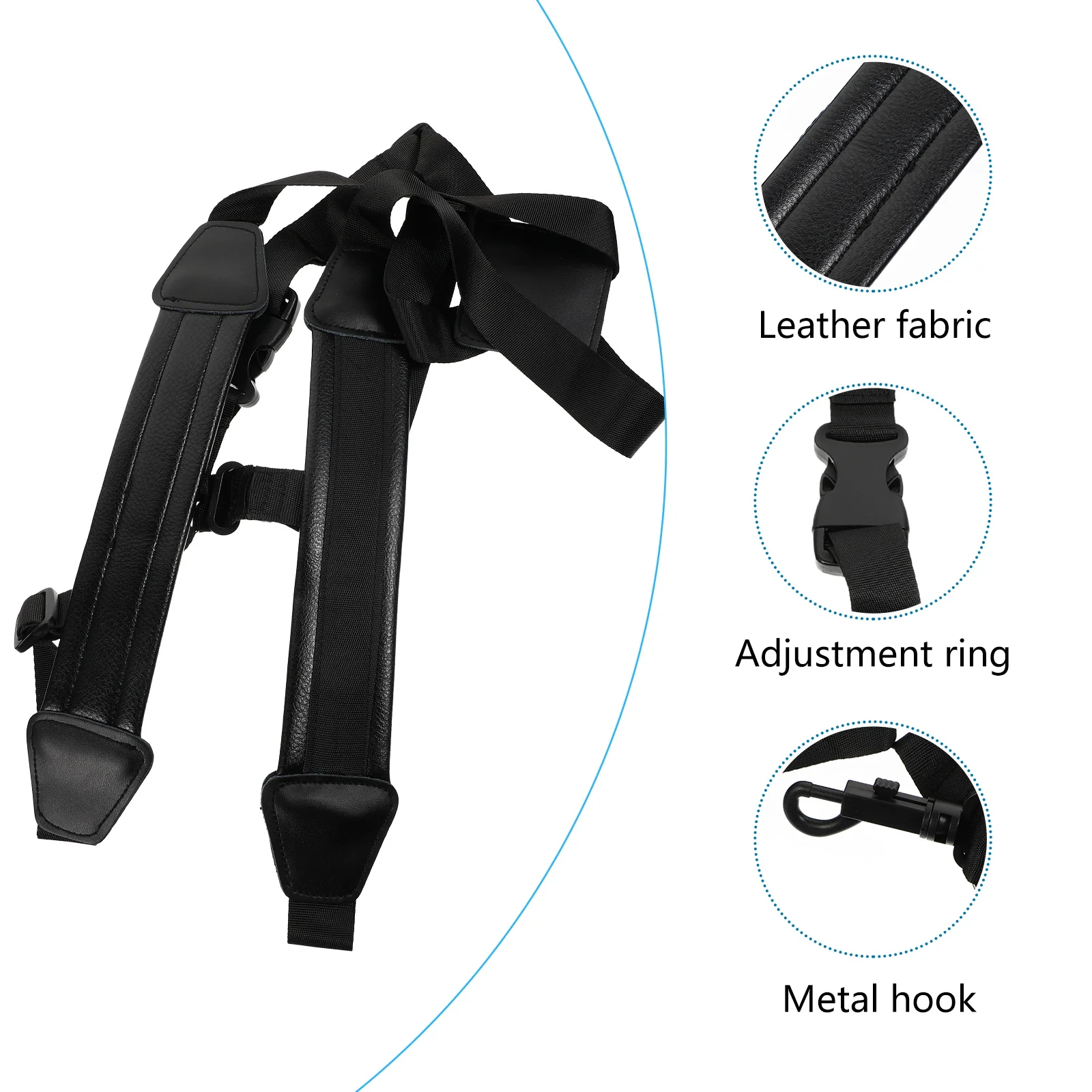

Saxophone Double Shoulder Strap Adjustable Harness Belt Universal Accessories Comfortable PU Long-lasting Durability