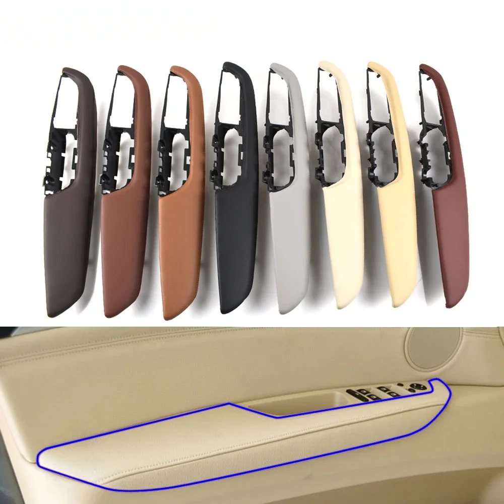 LHD Left Hand Driver Car Inner Door Handle Armrest Leather Outer Frame Support Replacement For BMW X5 X6 E70 E71 E72 2007-2013