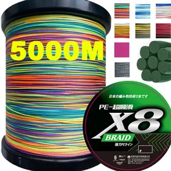 ThornsLine 5000M 1000M 8 Braided Upgrade Japan Multifilament PE Line 14-88LB High Stength Fishing Line Main Line Pesca