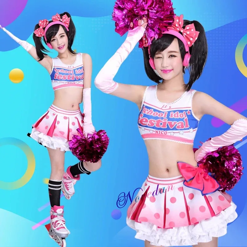 

dd12Love Live October Sports Cheerleader Yazawa Nico Honoka Kotori Tojo Nozomi Outfit Uniform Anime Lovelive Cheer Cosplay Costu