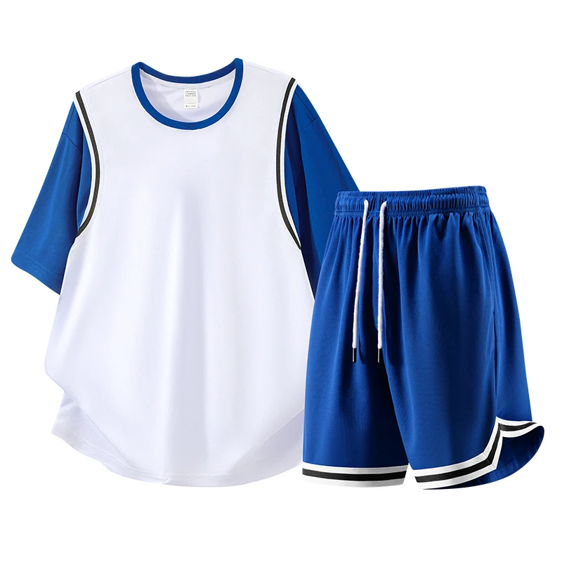 

Fashionable Trendy Comfortable Loose Sportswear Outdoor Sports and Leisure Sweat Absorbing Quick Drying Short Sleeved Shorts Set