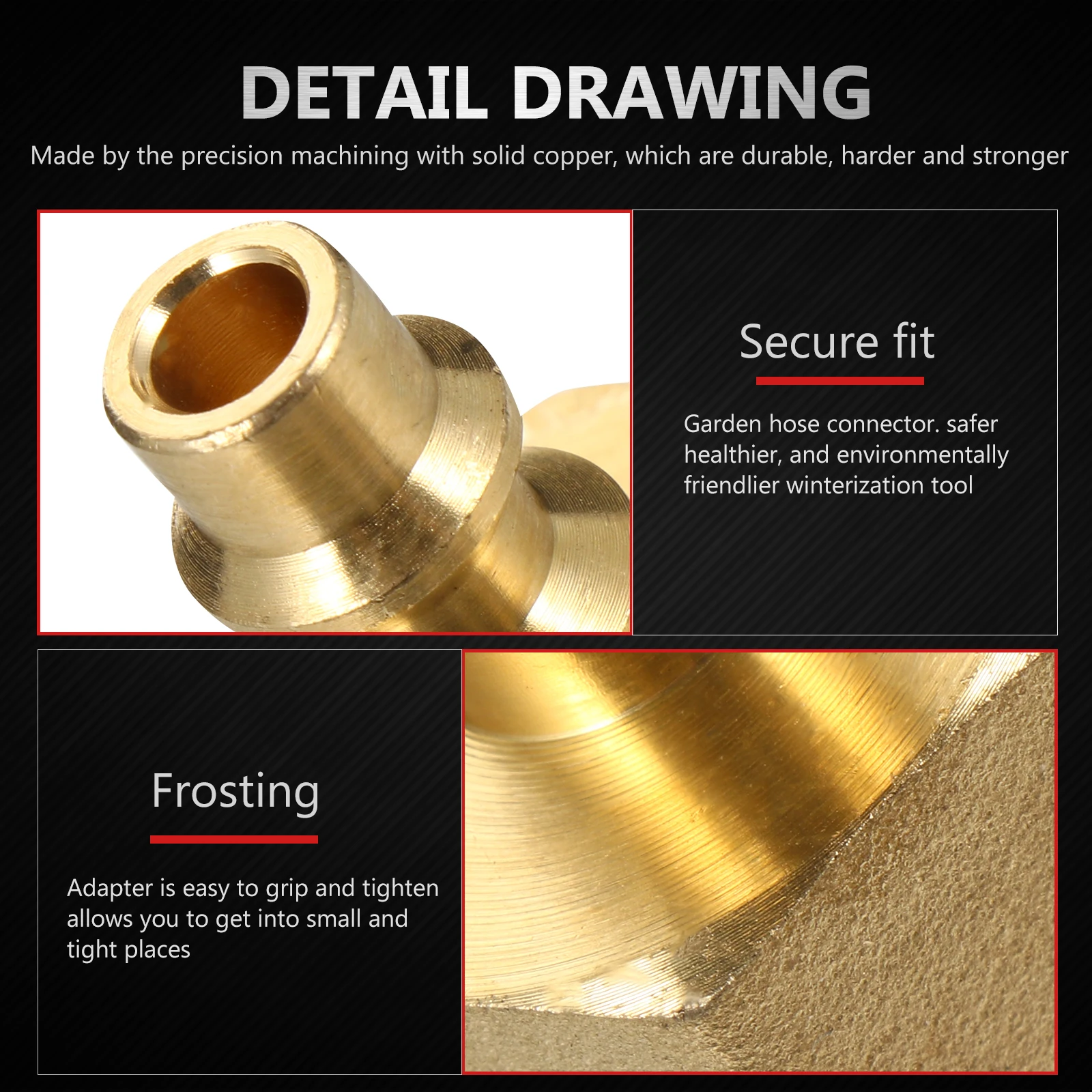 

2 pcs Heavy Duty Hose Connector Expanding Hose Joint Quick Fit Adapter No-Leak Thread Pipe Connector For