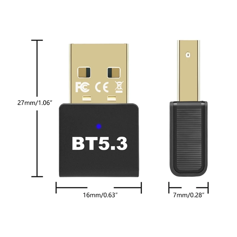 PC 컴퓨터 노트북 오디오용 USB 동글 수신기 Bluetooth5.3 호환 어댑터