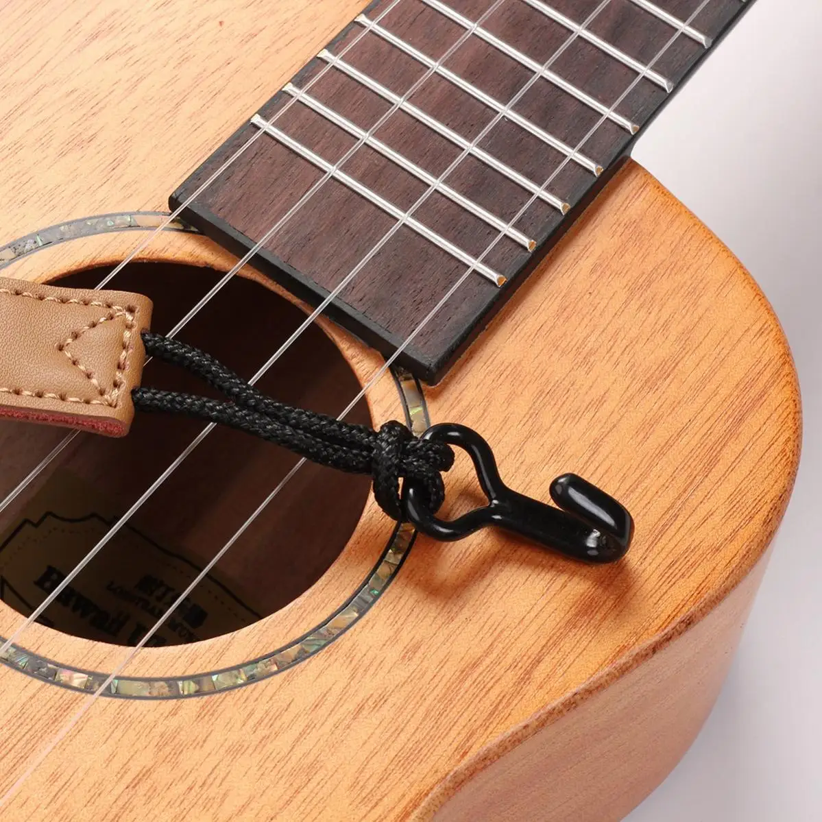 Hawaiian Jacquard Style Ukulele Strap Genuine Leather Ends Nail Free Double J Hook Adjustable Ukelele Guitar Belt