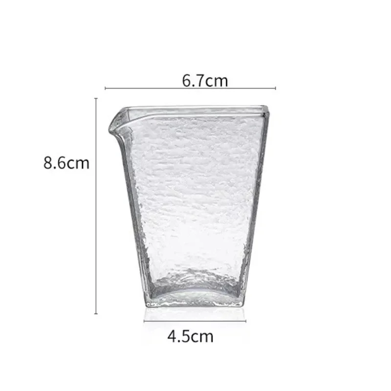150ml Hammer Square Heat Resistant Glass Fair Cup Tea Server Chahai Teacup Tea Divider Kung Fu Tea Set Teaware Accessories
